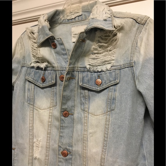 Thread & Supply Distressed Denim Jacket S - Picture 5 of 5